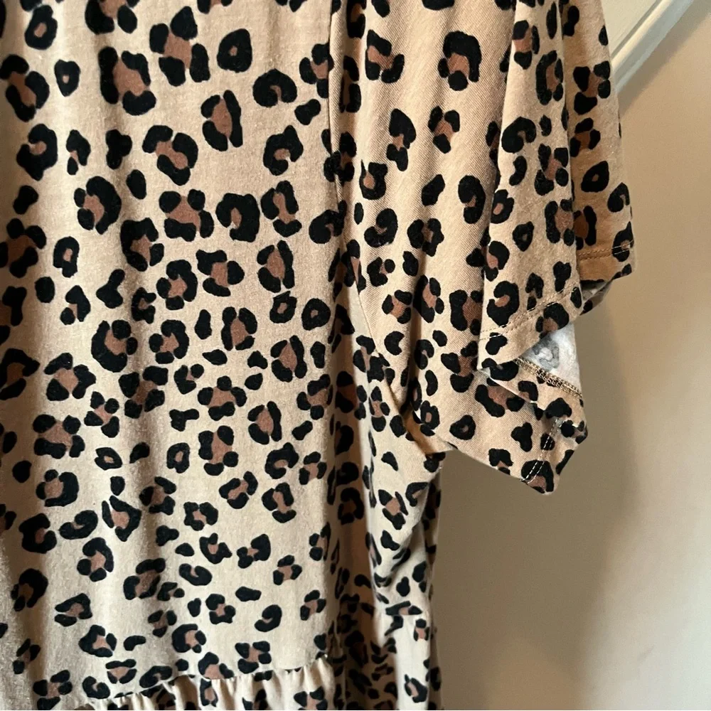 wild fable Beige and Black Leopard Print Short Sleeve Dress - Picture 4 of 6
